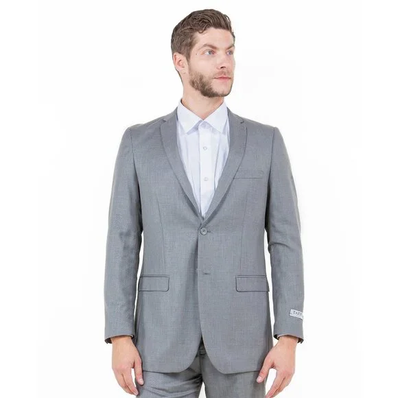 Sharkskin Slim Fit Mens 2-Piece Suit, Grey